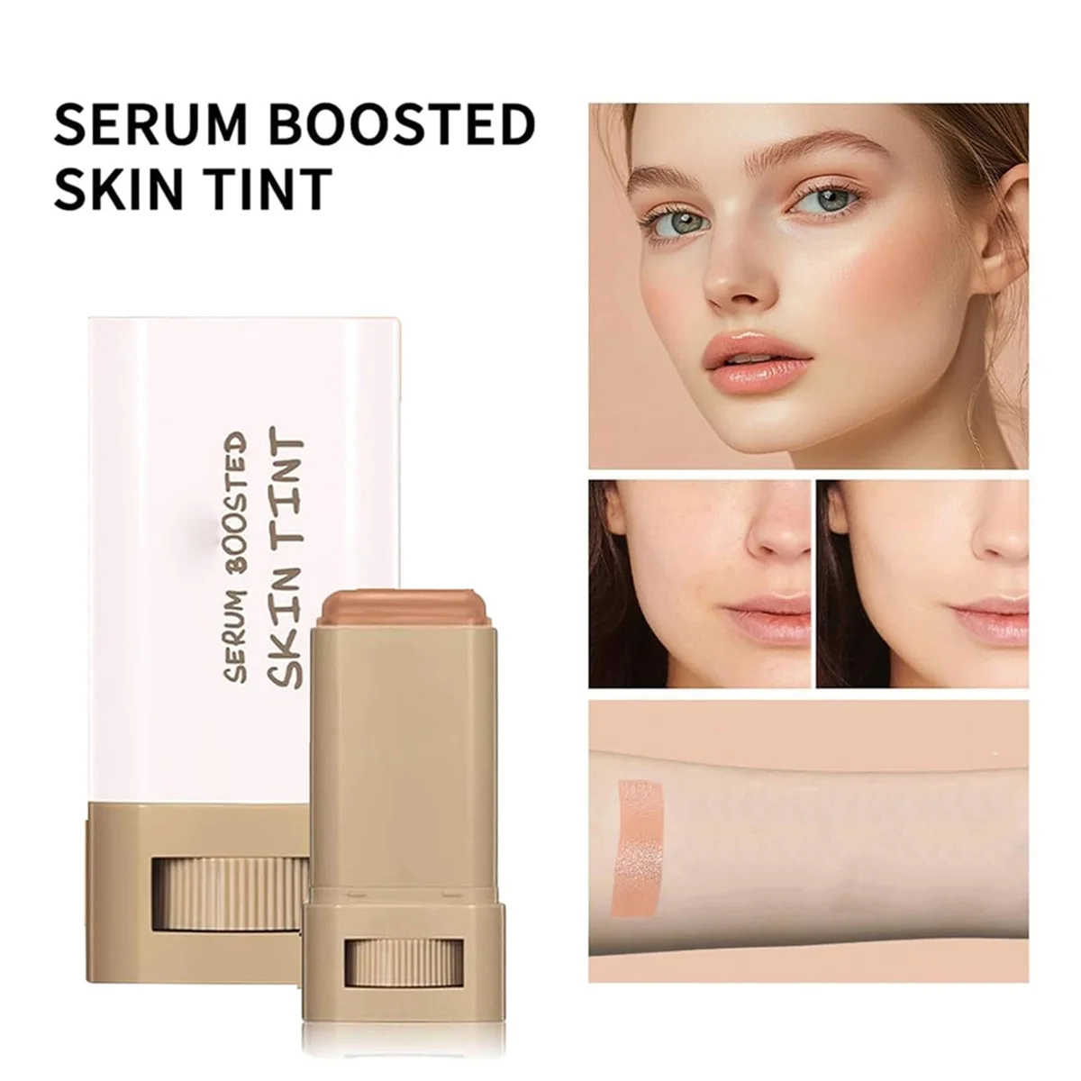 مصل ABJZ Foundation Stick Beauty Balm معزز للبشرة، مصل مرطب ملون صلب كريم أساس كونتور