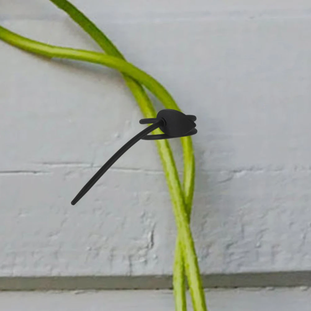 

8pcs Black Silicone Leaf Ties Reusable Plant Garden Vegetable Bundling Twist Ties Gardening Greenhouse Tools