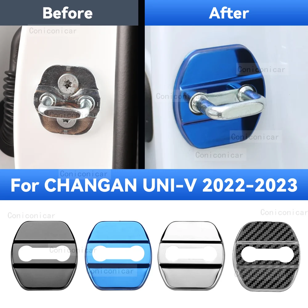 Car Door Lock Protector Cover Stainless Steel For CHANGAN UNI-V 2022 2023 UNIV Protect Buckle Anti-rust Decoration Accessories