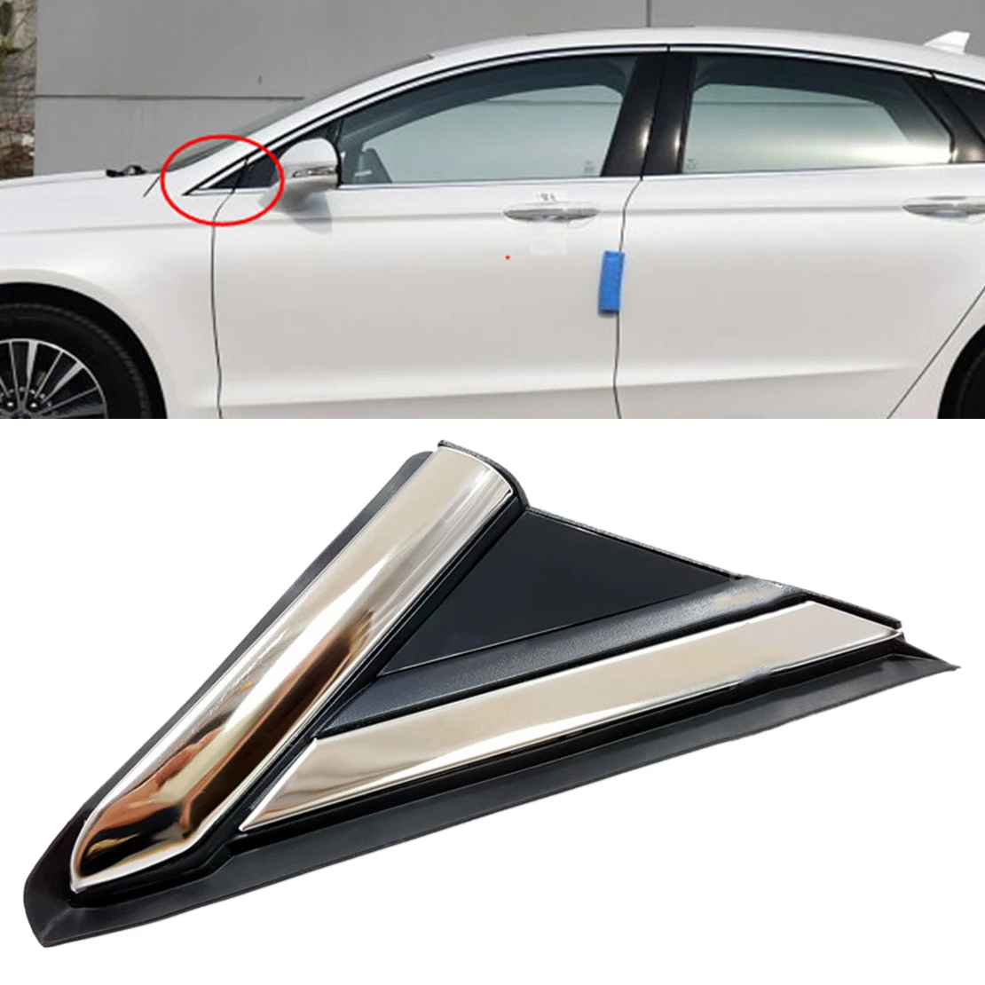 

Front Left Window Door Mirror Triangle Cover Trim Panel Fit For Ford Fusion 2013 2014 2015 2016 2017 2018