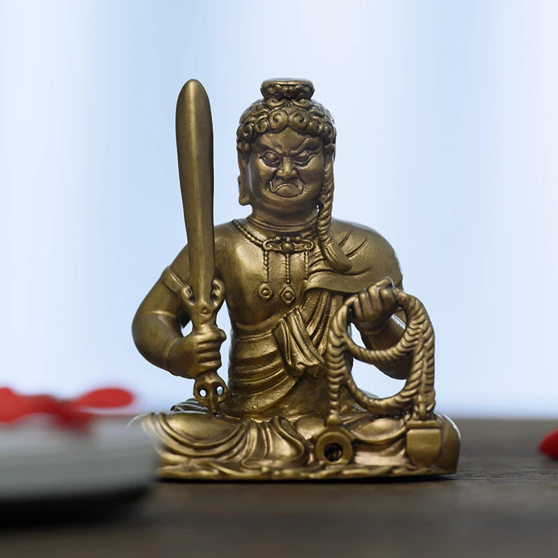 SIMPLE PRACTICE Immovable Bodhisattva Buddha statue brass portable Buddha ornament exquisite tea space decorations