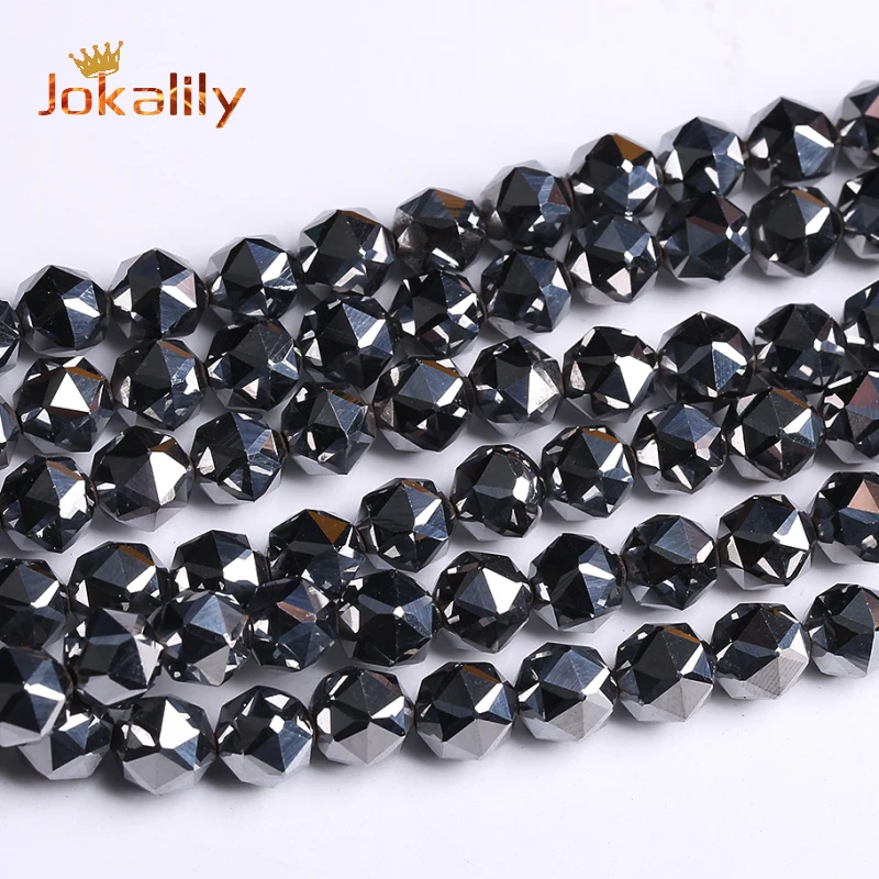 Faceted Terahertz Beads Health Energy Loose Stone Loose Spacer Beads for jewelry making DIY Bracelets Accessories 6 8 10mm 15