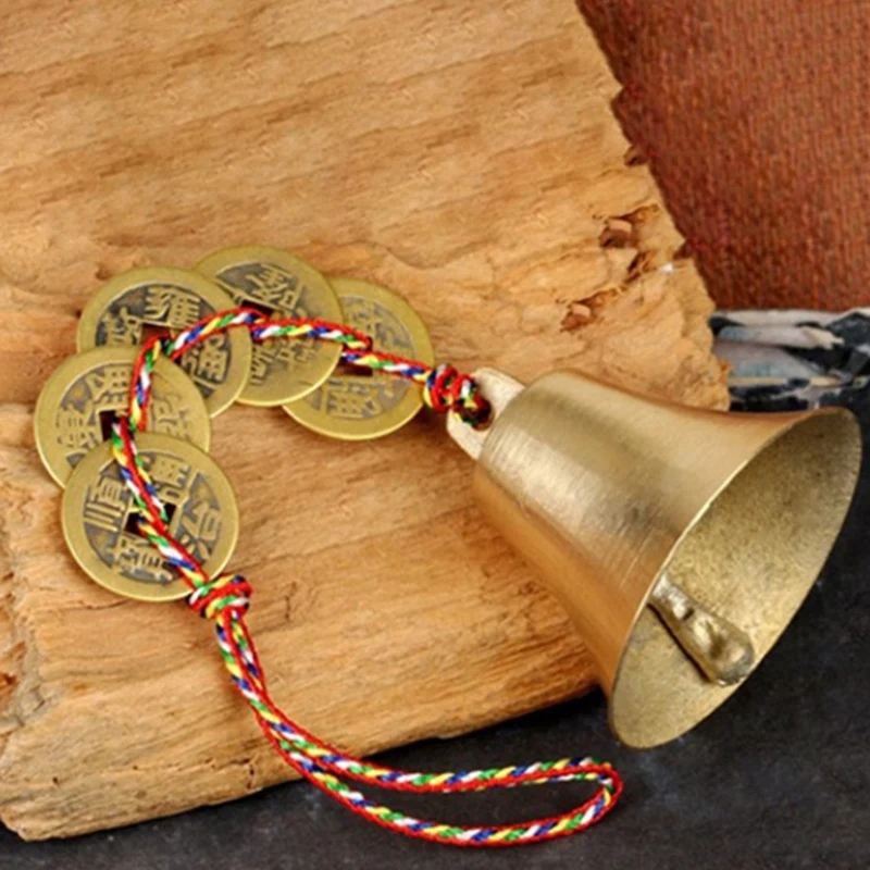 Chinese Feng Shui Copper Bell, Porta Chime ou Decoração, Riqueza e Seguro, Paz e Sucesso