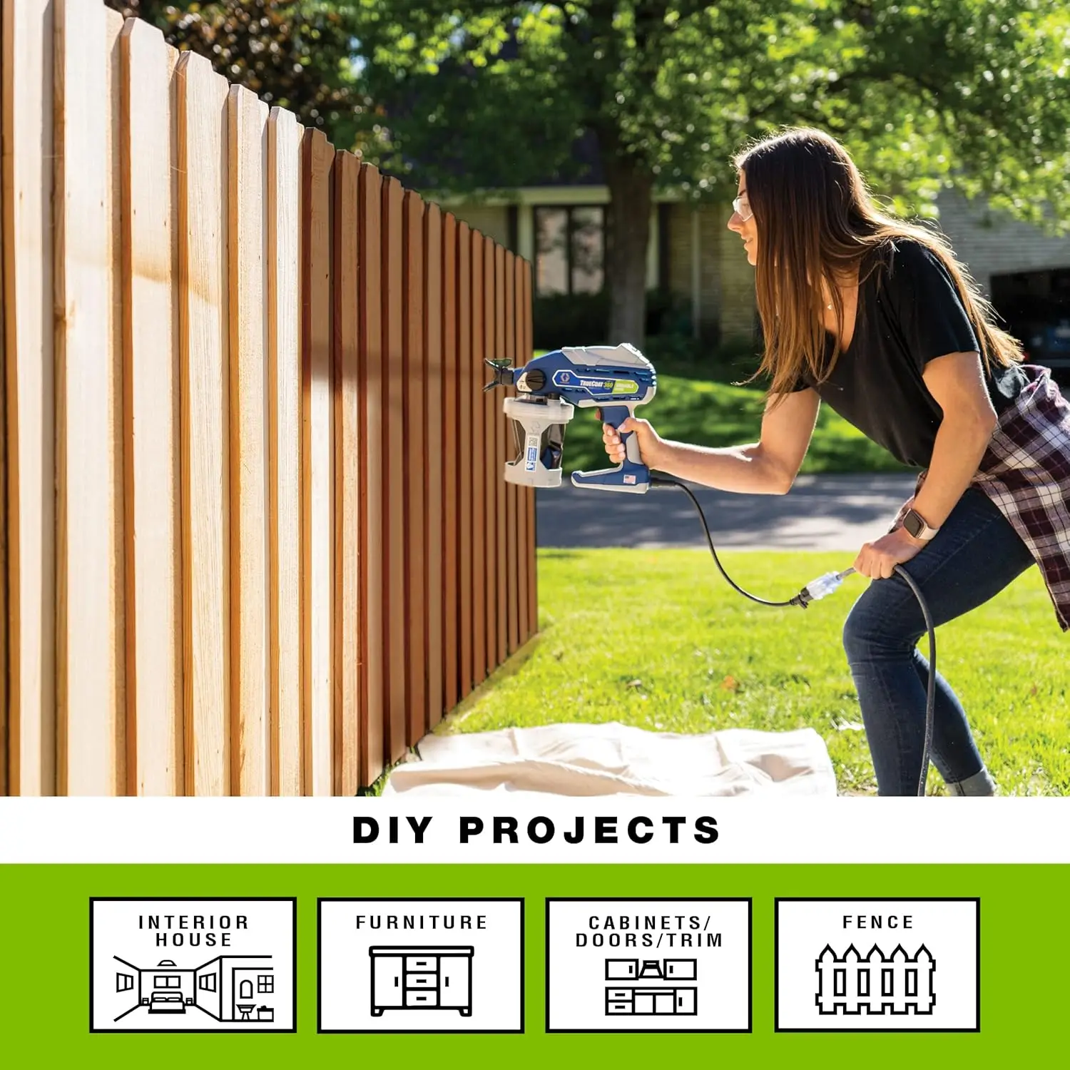 26D283 Penyemprot Cat Kecepatan Variabel TrueCoat 360