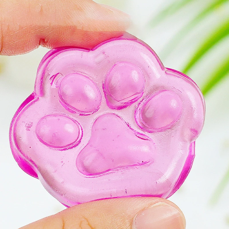 10Pcs/bag Mini Cartoon Cute Transparent Cat Paw Soft Pinch Squeeze Toy Zabawa dla dzieci Zabawki antystresowe Prezent urodzinowy dla dzieci