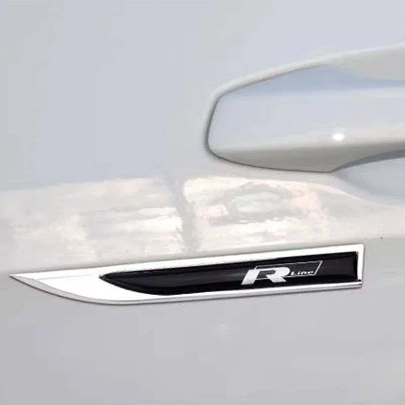 2pcs Metal 3D R line Logo Rline Car Fender Side Wing Emblem Badge Sticker For VW Golf 6 5 7 8 MK7 MK6 Tiguan Polo Sagitar Lavida