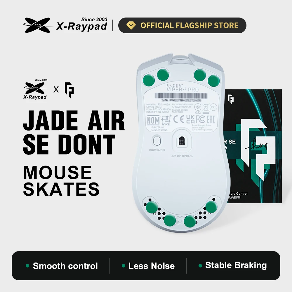 RandomFrankP X X-Raypad Jade Air SE DIY Mouse Skates Universal Dots – Quiet & Speed
