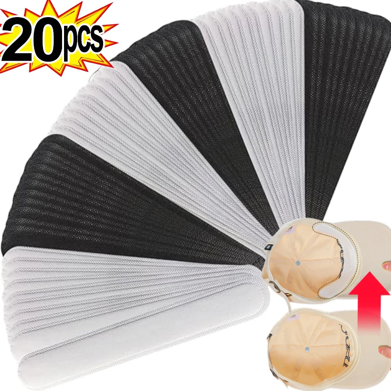 10/20Pcs Cotton Sweat-absorbing Liner Pads Hat Anti-dirt Sports Belt Cap Rim Size Reducer Sticker Neckline Invisible White Tape