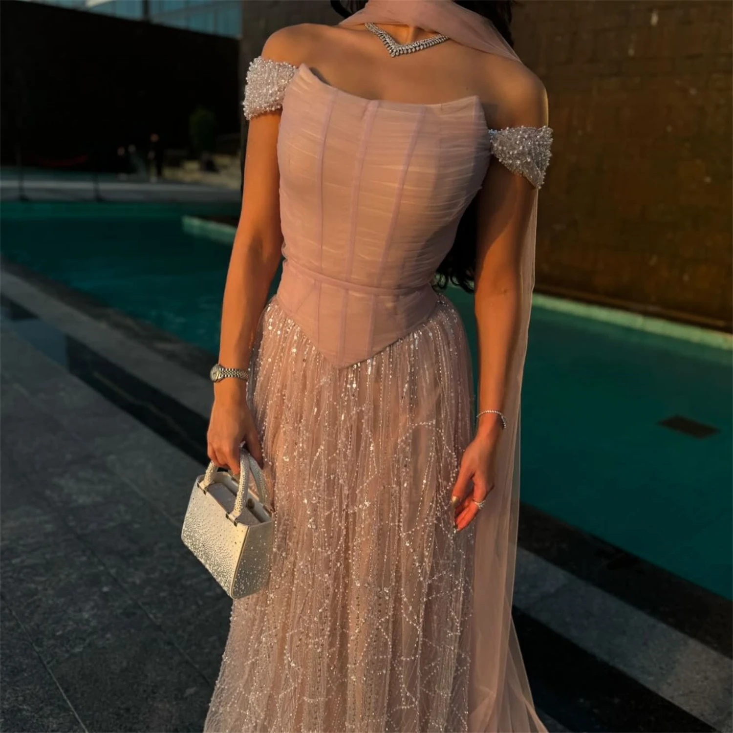 EDECPBM vestido de fiesta personalizado para invitados de boda, vestidos de noche para mujer, vestido de graduación de lujo para mujer, Sharon Happy Evening