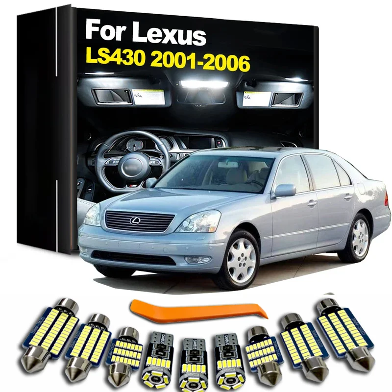 23Pcs Complete LED Interior Dome Map Door Light Kit For Lexus LS LS430 2001 2002 2003 2004 2005 2006 License Plate Lamp