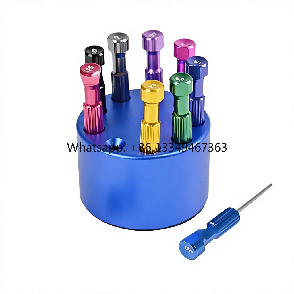 9-Piece Dental Restoration Kit with Screwdriver and Torque Wrench Blue/Pink/Purple