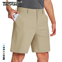 TACVASEN Pantalones cortos de golf de secado rápido para hombre, pantalones cortos elásticos y ligeros, pantalones cortos informales de trabajo con 4 bolsillos, pantalones cortos de senderismo delanteros planos de 9 pulgadas