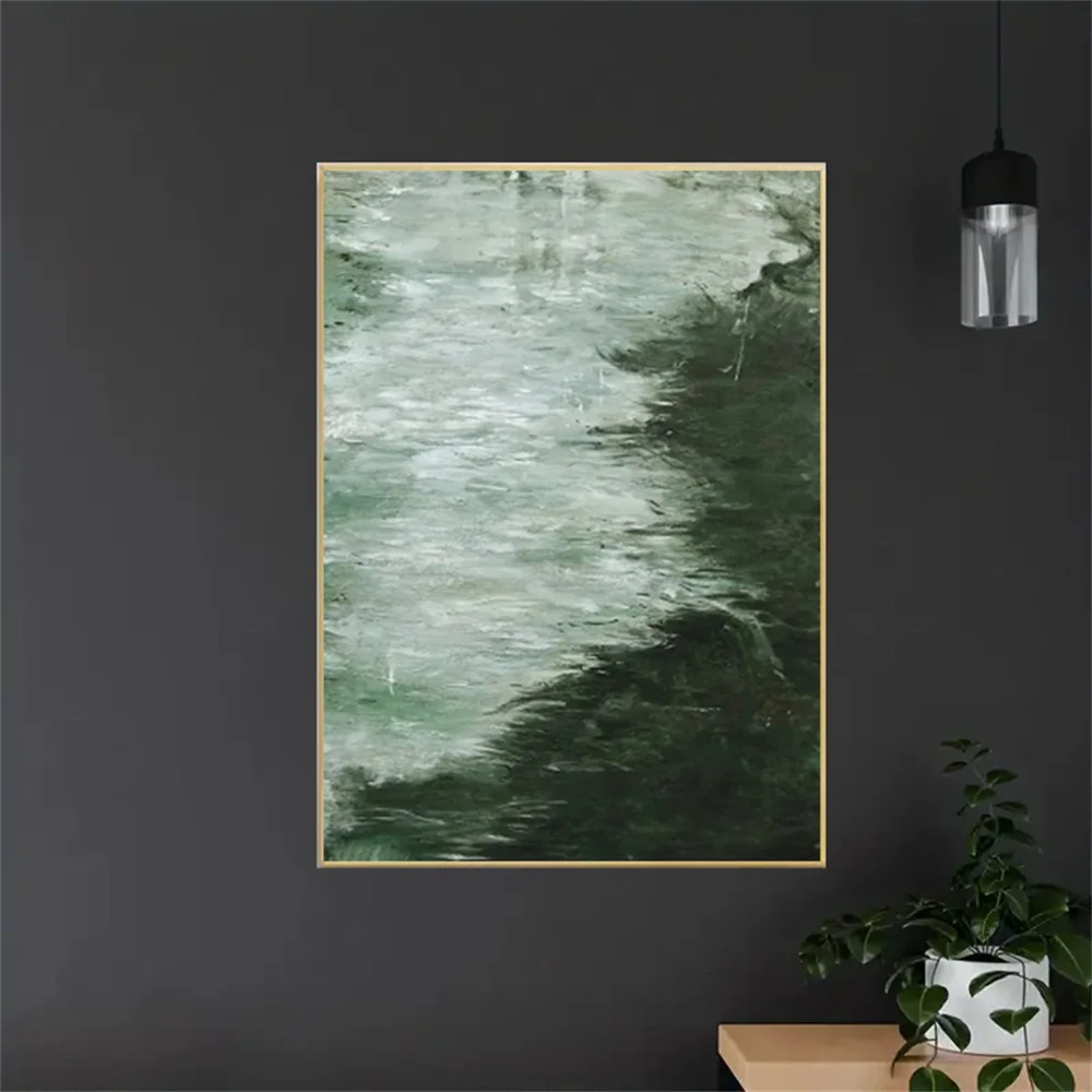 Abstract Yellow Off-White Wall Painting Cuadros Scandinavian Hand Drawn Abstract Oil Painting On Canvas Wall Art For Home Decor