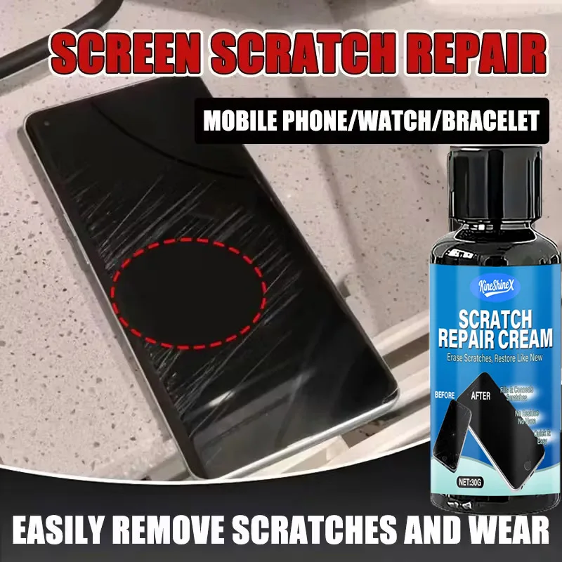 Phone Screen Scratch Remover -30g Glasses Scratch Repair Kit,Gentle Polishing Quick Fix Cream,for Glass Screens and Metal Frames