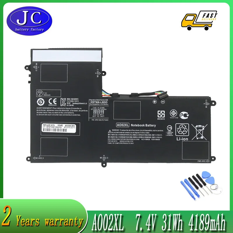 

JCLJF new AO02XL Battery For HP ElitePad 1000 G2 Series HSTNN-LB5O HSTNN-C78C HSTNN-IB5Q 728250-1C1 728558-005 728250-421 A002XL