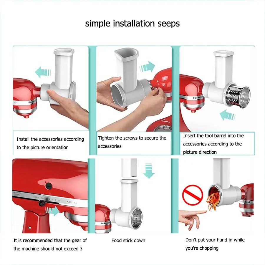 Aufsätze für Slicer und Shredder für die Küche, Gemüses ch neider für frische Zubereitung, Stand mixer, Salat macher, Aufsatz