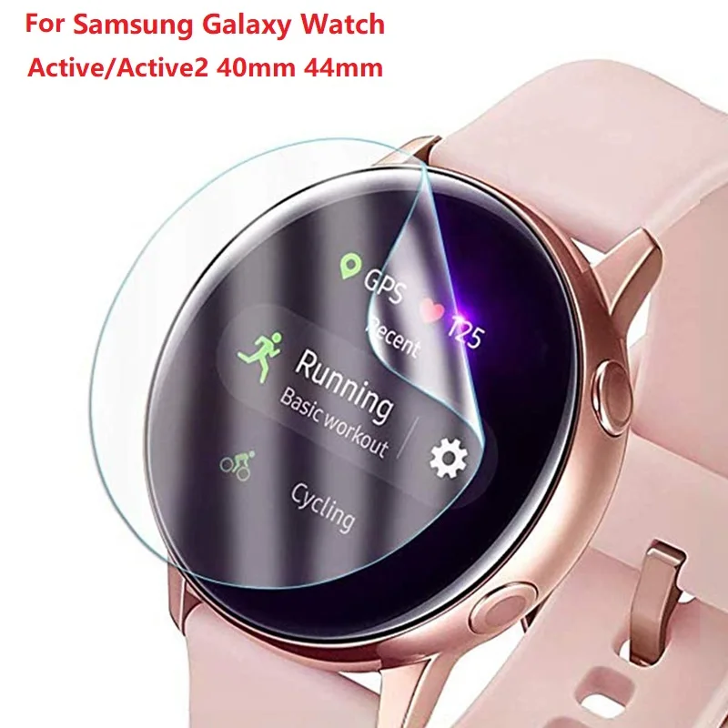Мягкая ультратонкая Защитная пленка для Samsung Galaxy Watch Active 1 2 40 мм 44 м Active 2 3D Защитная пленка с закругленными краями для экрана