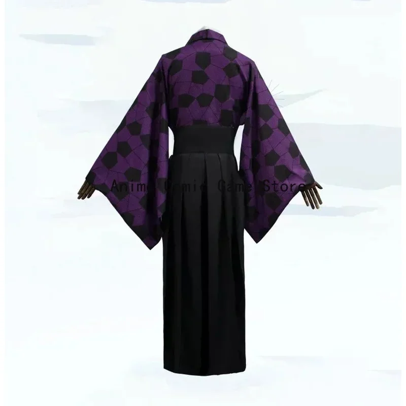 Kokushibo تأثيري حلي الباروكات ملصقات الوشم أنيمي الطباعة كيمونو موحدة قميص هالوين كرنفال ملابس للنساء الرجال