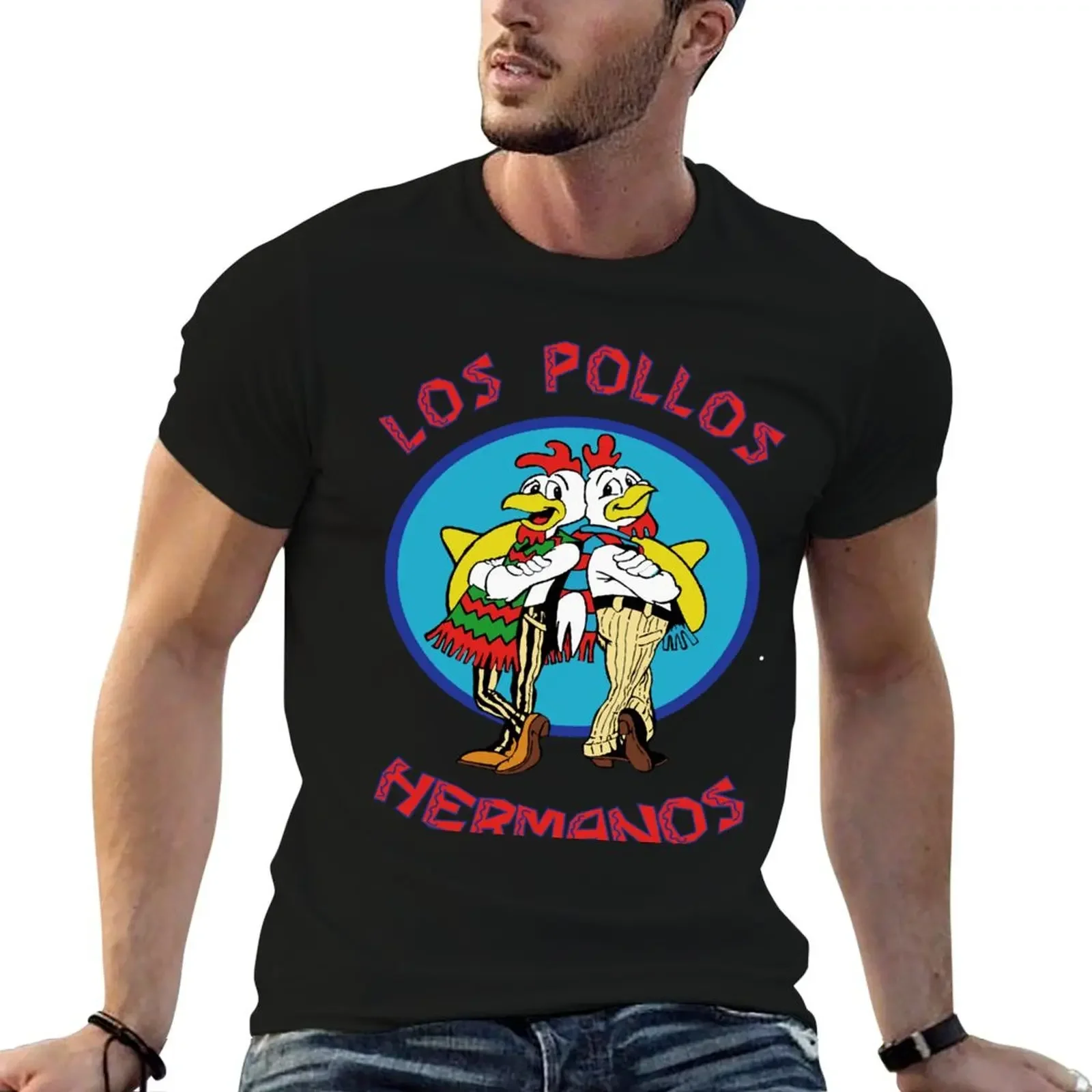 

Los pollos hermanos T-Shirt blue lock graphics blacks summer clothes shirts graphic tee men