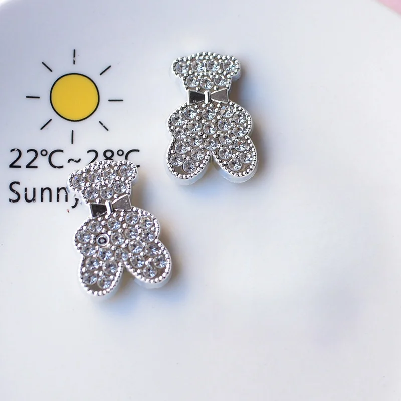 New Sweet and Cool Metal Plated Rabbit Bear Love Charm Shoe Accessories DIY Shoes Flower Hole Shoes Sandals Detachable Buckle