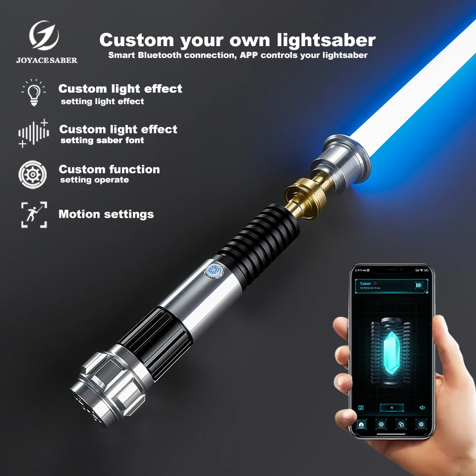 Lightsaber Obi-Wan Kenobi Xenopixel Light Saber Metal Handle Jedi Pixel Laser Sword Heavy Dueling Cosplay Neopixel Sabers Toys