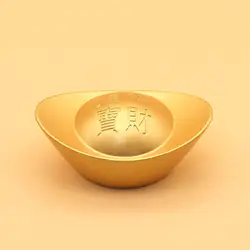 Desktop Ornament Auspicious Lucky Money Prosperity Statue Wealth Mascot Scene Chinese Gold Ingot Decoration for Home Office