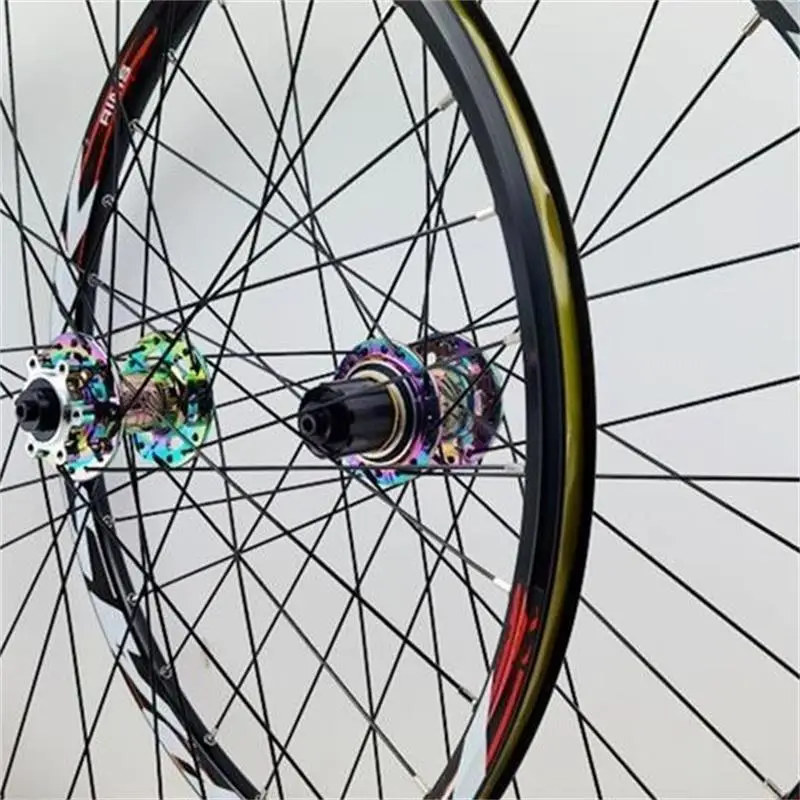 Zestaw kół rowerowych PASAK MTB 26 29 27.5, piasta na oś przelotową 100 142 XD/HG/MS 6 zębatek, kółka rowerowe QR 9mm, kolorowy zestaw kół tęczowych.