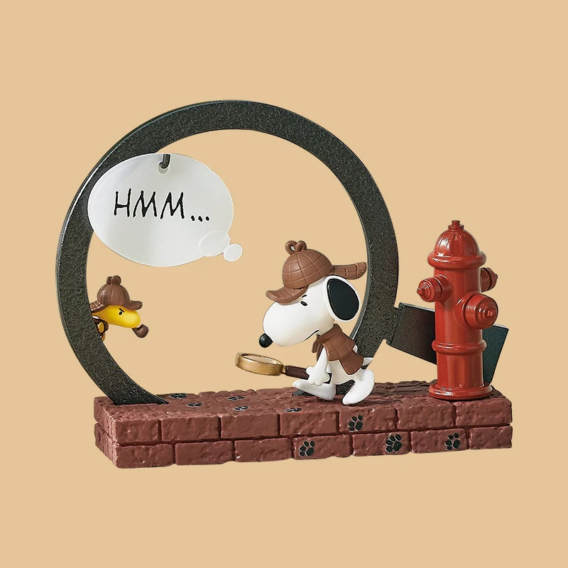 Re-Ment Snoopy Frame Art Collection Spot Vintage Iron Style Ornaments Action Figure Boy'S Room Decor Collectible Toys