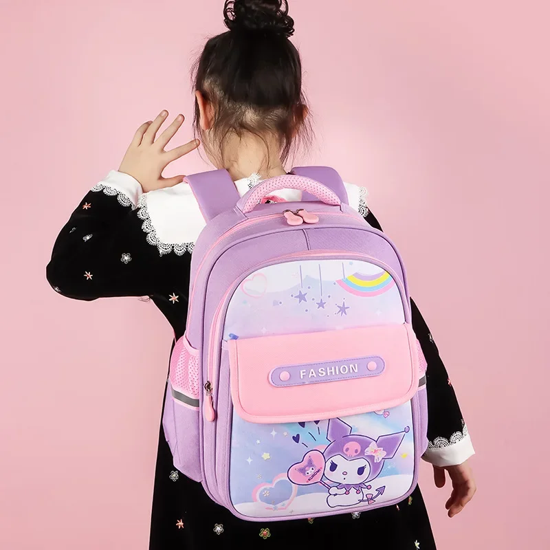 Sanrio Kulomi Cartoon Cute Baby School Bag Children's Lightweight Burden Reduction Ridge Protection Breathable Backpack Female