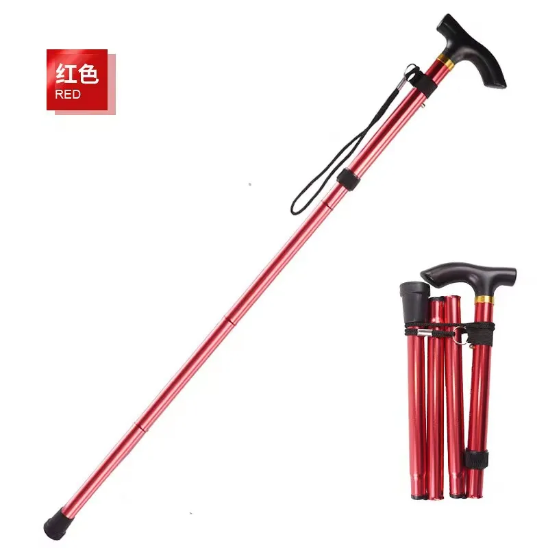 Ultra Lightweight Aluminum Alloy Telescopic Cane Portable for Outdoor Hiking & Self-Defense Rehabilitation Therapy Supplies