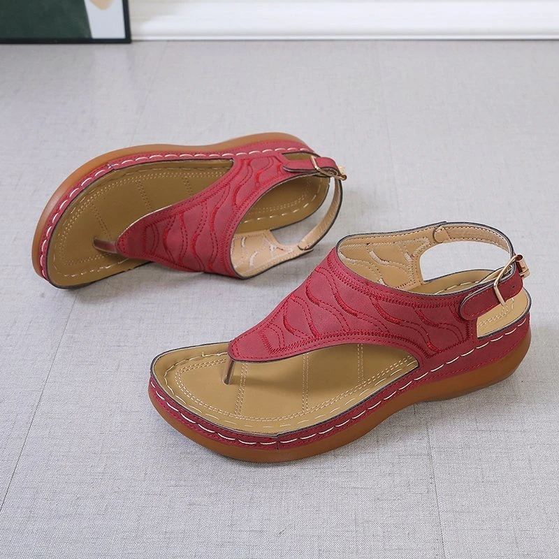 Sommer Oxford Frauen Sandalen Wohnungen Hausschuhe Pu Leder Flip-Flops Gürtel Schnalle Weibliche Schuhe 2025, Neue Rom Mode Frauen Rutschen – Detail 13