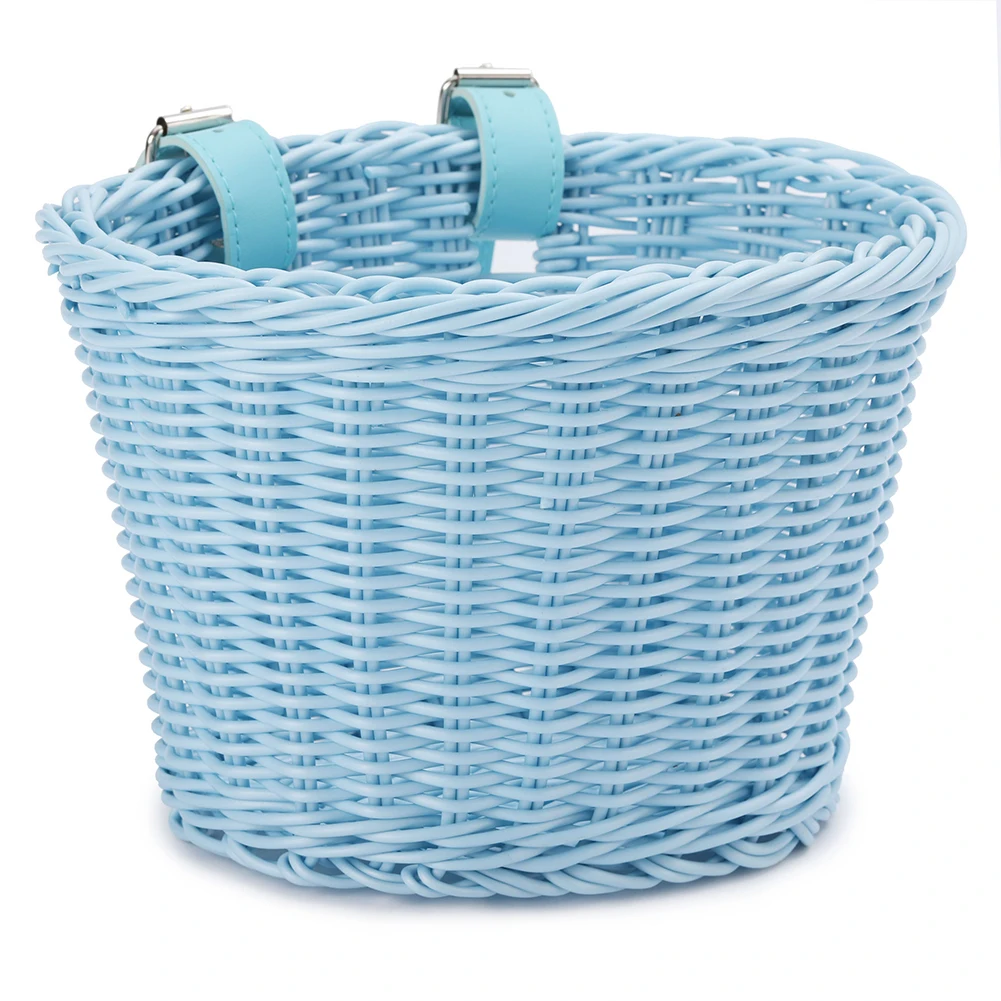 Front Handlebar Bicycle Basket Multifunction Traditional Bicycle Basket Waterproof Hand Woven Bike Basket for Kids Children Bike