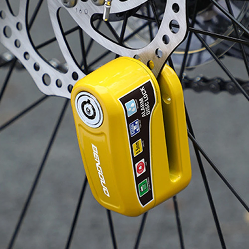 

Motorcycle Alarm Wheel Disk Brake Lock with Keys Bicycle Alarm Disc Brake Electric Lock Aluminum Alloy for Bicycle Motor Scooter