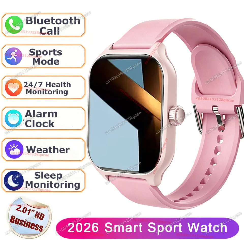 Heren Dames Smartwatch 2.01'' Waterdicht Fitness Sport Horloge Oproep Beantwoorden Slaap Sport Stappenteller Informatie Meldingen Smartwatch Ht30