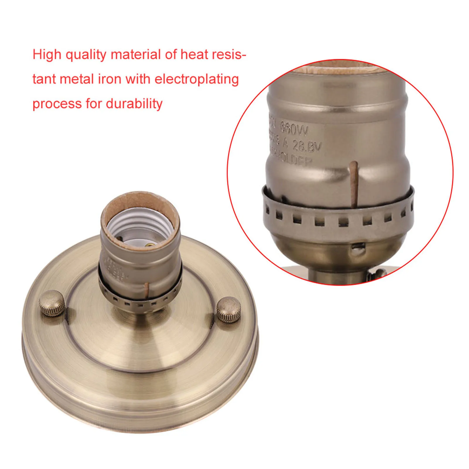E26/E27 Vintage Industrial Ceiling/Wall Light Base Holder Pendant Bulb Lamp Screw Socket Pendant Lamp Screw Socket