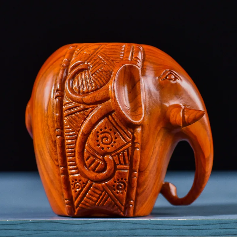 Elephant Wooden Carved Pen Holder Blackwood Carving Hand Carving Wood Carving Ornaments Wooden craftwork Calligraphy materials