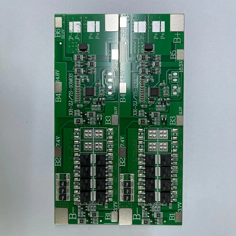 BMS 7S 24V Li-Ion 18650 Battery Packs Charge Board with Balance Equalizer Function Common Port for Power Bank(30A)