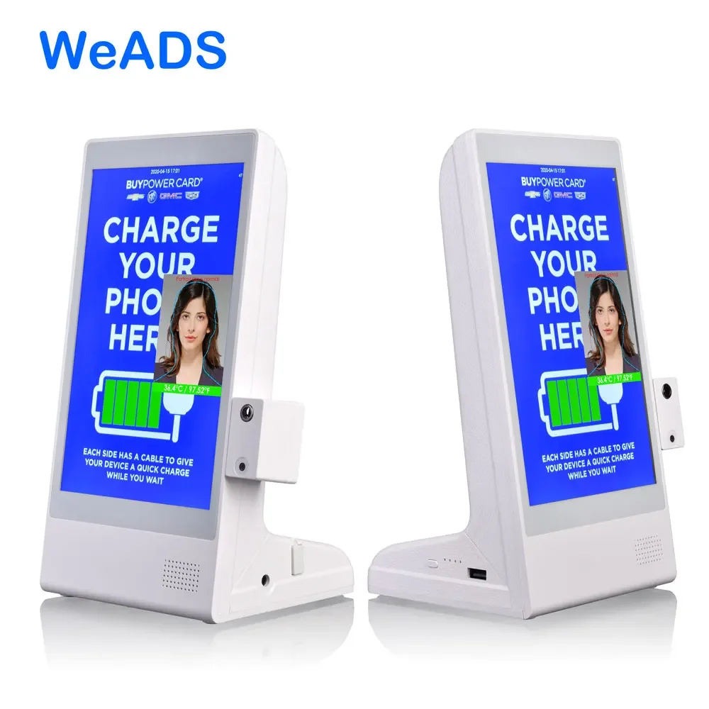 2020 Innovative 8 inch multi function advertising player with face recognition temperature detection measure