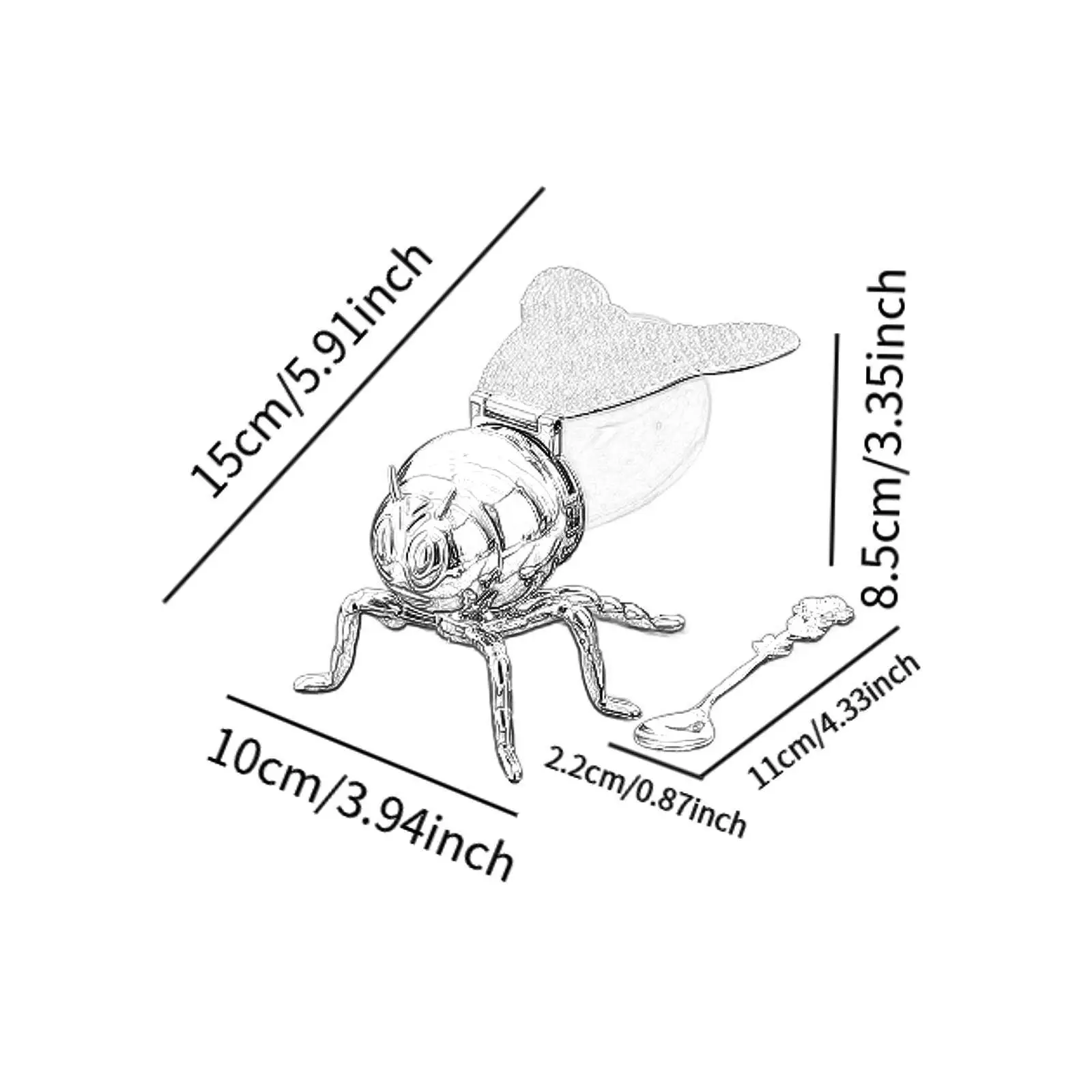 Bijenhoningpot met lepel Kruiderijpot Nieuwigheid Multifunctioneel Strasssuiker