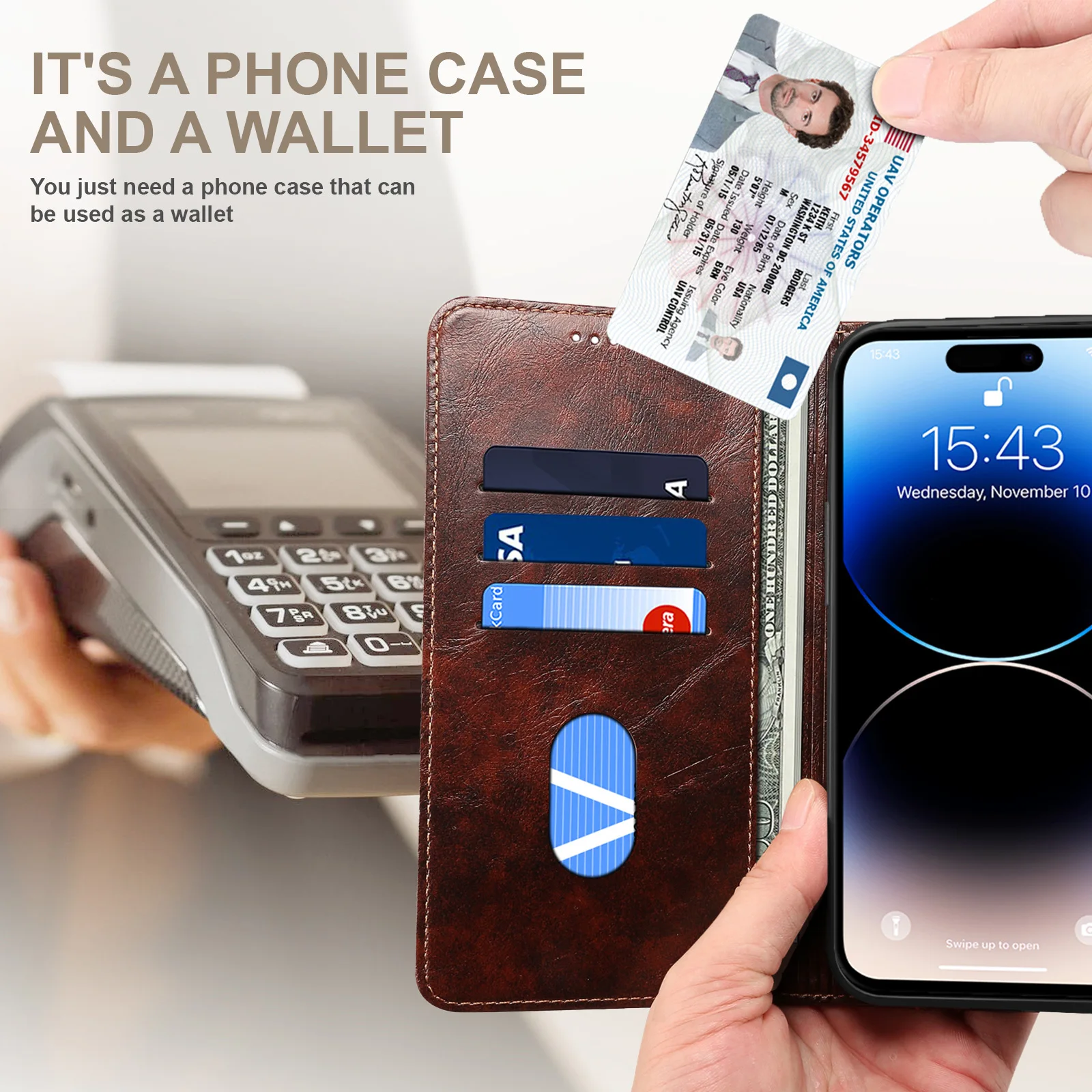 Retro Leather Flip Cover for iPhone 15 12 11 14 13 16 Pro Max Wallet Case 13 12 Mini 16 Plus 15 Pro Card Slots Magnetic Cover