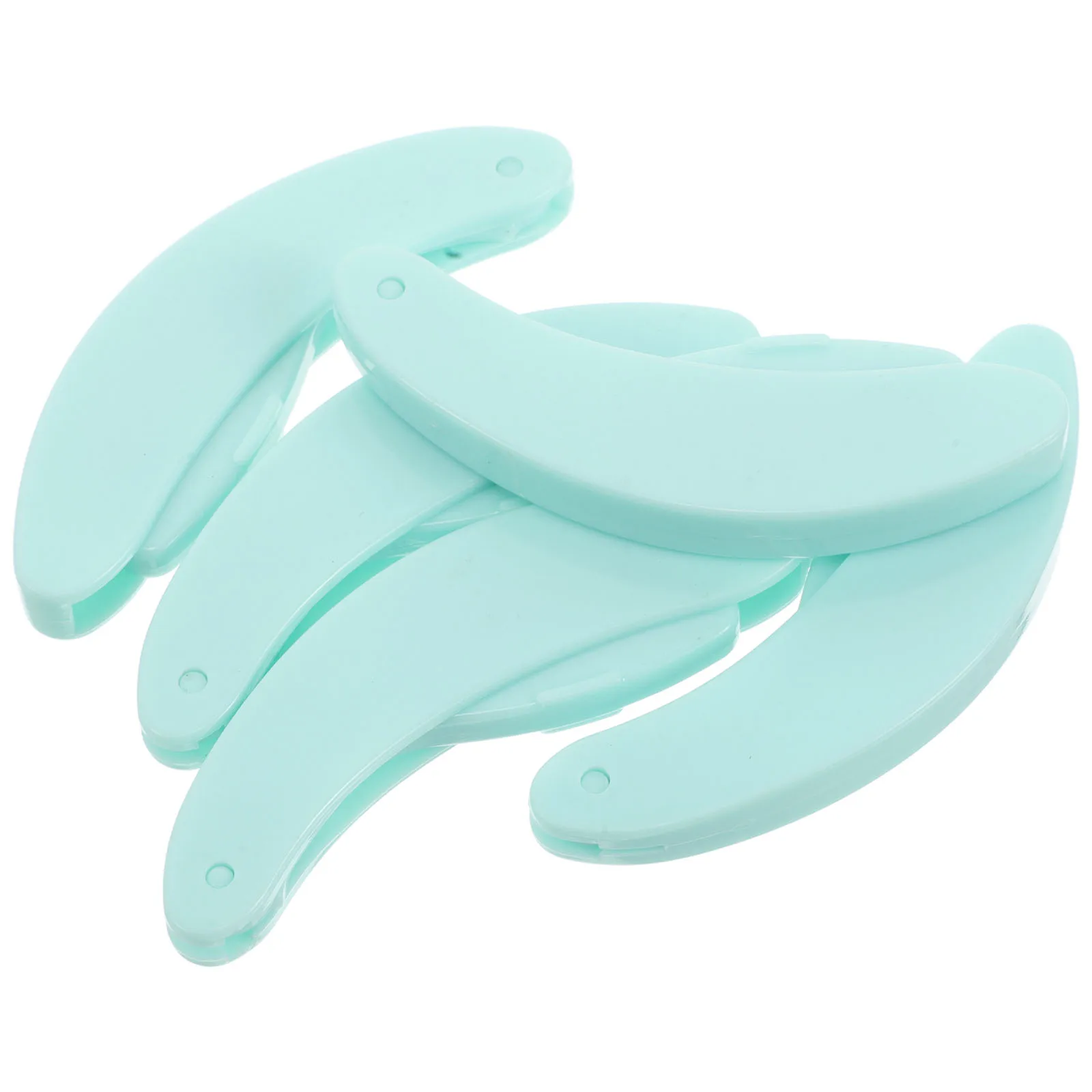 

5 pcs Eyelash Comb Stainless Steel Foldable Eyebrow Brush Crescent Tool Sky Blue Portable Lash Separator Eyebrow