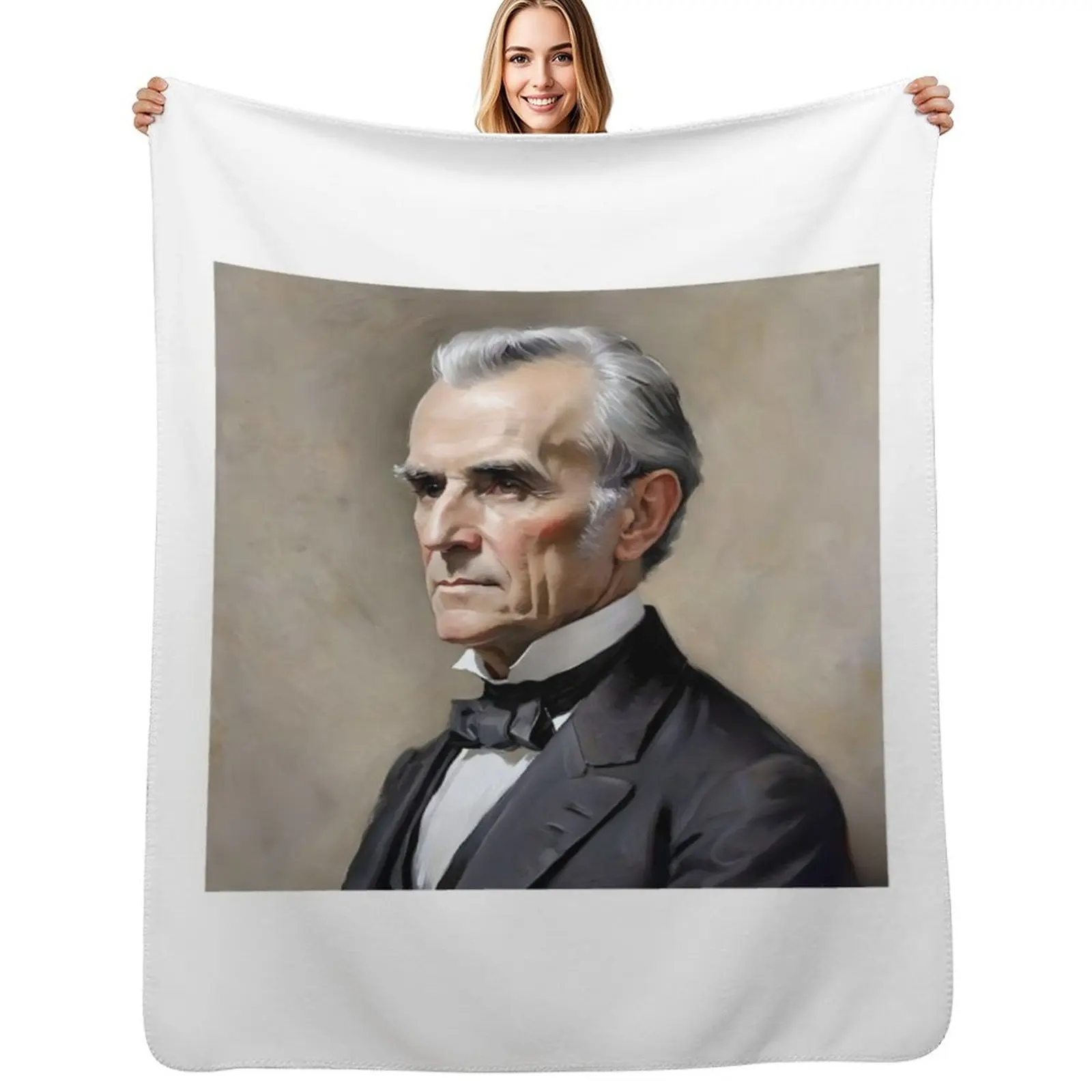 Portrait Of James K. Polk- U.S. Presidents Series Throw Blanket Warm Accent Blanket for Living Room Decoration