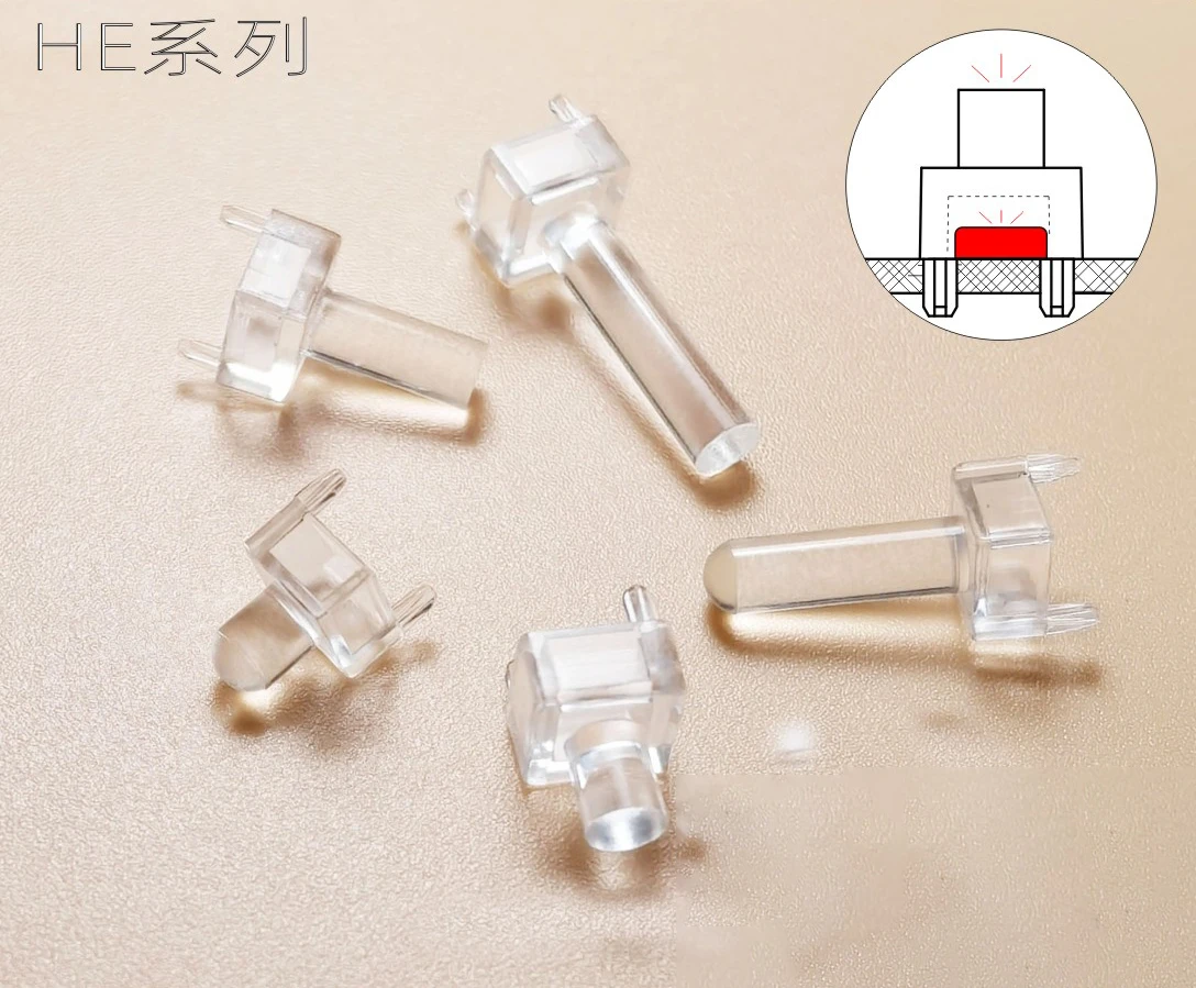 Fully transparent vertical LED patch light guide column LED flat round head focusing column vertical light guide tube