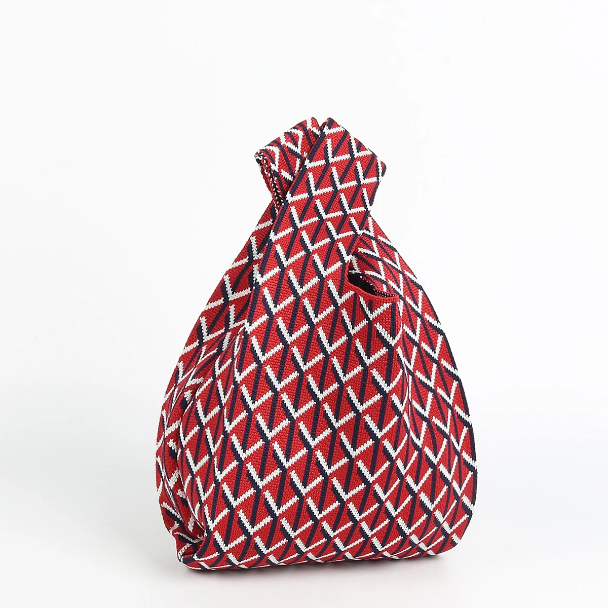 

Contrast Color Striped Women's Knitted Handbag Wrist Bag, Lightweight, Portable and Foldable, Wear-Resistant and Durable Portable Handbag, Suitable for All Seasons, Suitable for All Groups