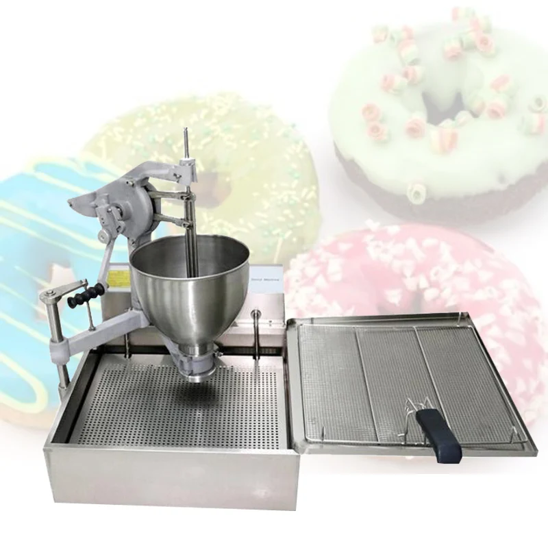 Automatic Donut Machine Commercial Desktop Intelligent Temperature Control Single-Cylinder Fryer Wheat Donut Machine