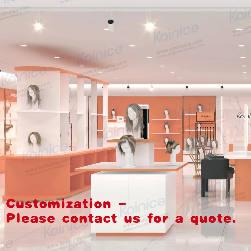 

Customize.Kainice Professional Wig Display Table Furniture Mannequin Display Rack Metal Wood White Gondola Shelf