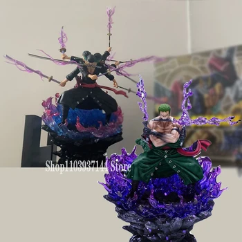 Anime Wano Nine Knives Flow Zoro Figurka akcji Fighting Model One Piece Figurka 42cm Sześć ramion Zoro Figurka GK PVC Kolekcja Zabawka