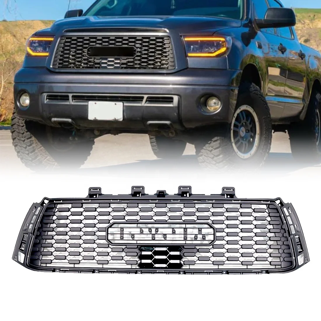 Wholesale Car Grills Accessories Front Bumper Grille Fit For Toyota Tundra 2010-2013 Matte Black ABS