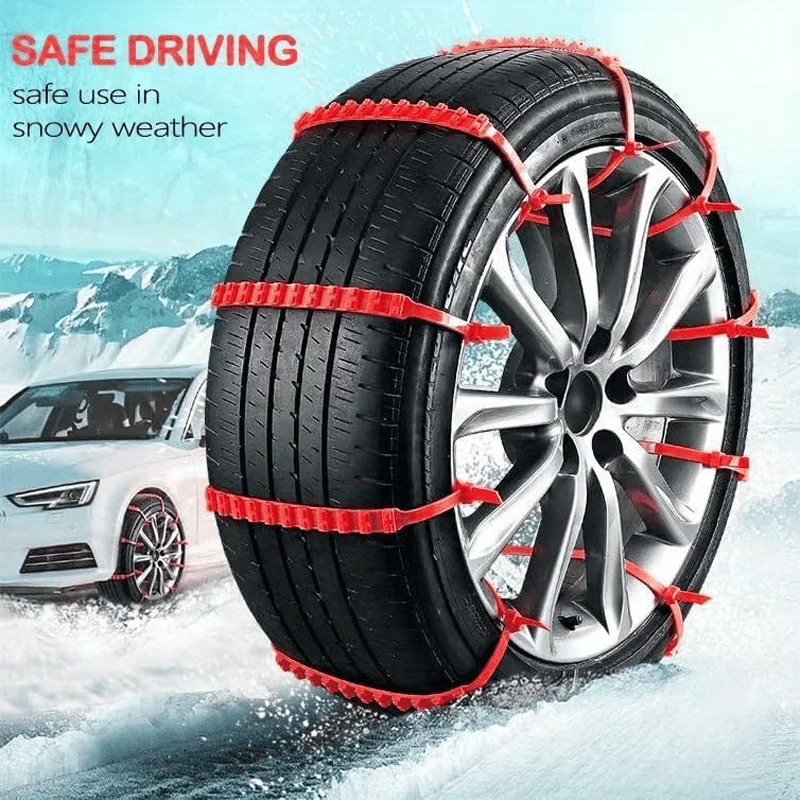 12/ 24PCS Anti-Skid Snow Chains for Car Motorcycles Winter and Bad Terrain Wheels Anti-slip Emergency Universal Lockout Artifact