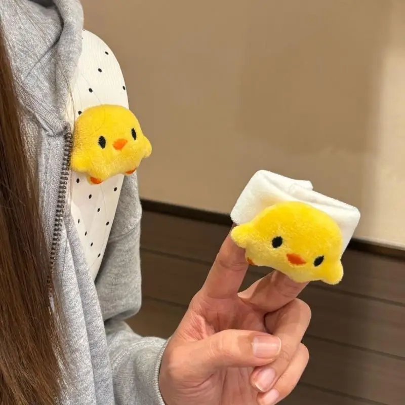 【YA】Lovely Cartoon Yellow Chick Pendant 1PC Velcro Backpack Decoration Cute Bag Accessory for Teen School Bag Gift